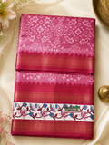 Elegant Magenta Pink Soft Silk Saree with Floral Border