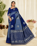 Navy Blue floral saree